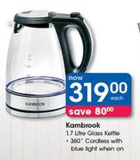 Kambrook 1.7Ltr Glass Kettle-Each