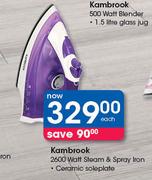 Kambrook 2600Watt Steam & Spray Iron With Ceramic Soleplate-Each
