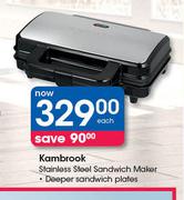 Kambrook Stainless Steel Sandwich Maker-Each