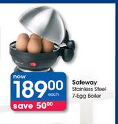 Safeway Stainless Steel 7 Egg Boiler-Each