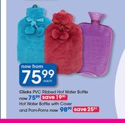 Clicks PVC Ribbed Hot Water Bottle-Each
