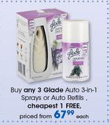 Glade Auto 3 In 1 Sprays Or Auto Refills-Each