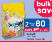 Sunlight 2 In 1 Auto Washing Powder-2x2kg Per Offer
