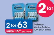 Safeway Alkaline Batteries AAA Or AA 4 Pack-For 2