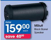 MStuff Black Barrel Speaker