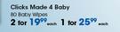Clicks Made 4 Baby 80 Baby Wipes-Each