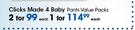Clicks Made 4 Baby Pants Value Pack-Each