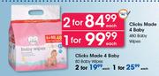 Clicks Made 4 Baby 80 Baby Wipes-Each