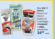 Dorco Pace 6 Or Shai 6 Razors Or Cartridges-Each