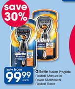 Gillette Fusion Proglide Rexball Manual Or Power Silver Touch Rexball Razor-Each