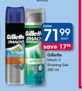 Gillette Mach 3 Shaving Gel-200ml Each