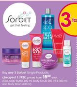 Sorbet Single products (Excl. Body Butter 400ml, Body Scrub 250ml & 300ml, Body Wash 400ml)-Each