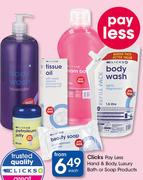 Clicks Pay Less Hand & Body, Luxury Bath Or Soap Products-Each