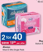Always Maxi & Ultra Single Pack-For 2