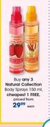Natural Collection Body Sprays-150ml