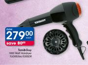 Toni & Guy 1800 Watt Hairdryer TGDR5366/5355DR-Each