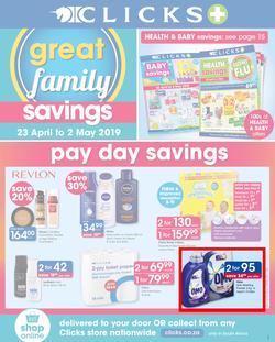 Clicks : Great Family Savings (23 Apr - 2 May 2019), page 1