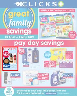 Clicks : Great Family Savings (23 Apr - 2 May 2019), page 1