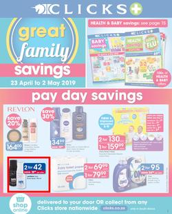 Clicks : Great Family Savings (23 Apr - 2 May 2019), page 1