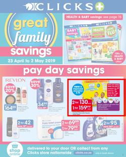 Clicks : Great Family Savings (23 Apr - 2 May 2019), page 1