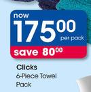 Clicks 6-Piece Towel Pack-Per Pack