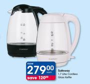 Safeway 1.7 Ltr Cordless Glass Kettle-Each
