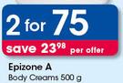 Epizone A Body Creams-2 x 500g