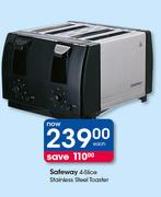 Safeway 4 Slice Stainless Steel Toaster-Each