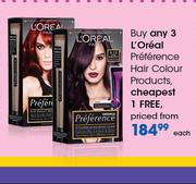 L'Oreal Preference Hair Colour Products-Each