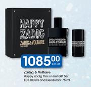 Zadig & Voltaire Happy Zadig This Is Him? Gift Set EDT 10ml & Deodorant 75ml-Per Set