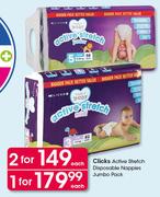 Clicks Active Stretch Disposable Nappies Jumbo Pack-Each