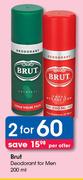 Brut Deodorant For Men-2 x 200ml