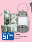 Clicks Candles, Diffusers Or Lanterns-Each
