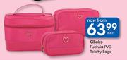 Clicks Fuchsia PVC Toiletry Bags-Each