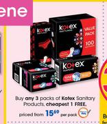 Kotex Sanitary Products-Per Pack