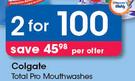 Colgate Total Pro Mouthwashes-For 2