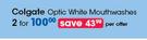 Colgate Optic White Mouthwashes-For 2