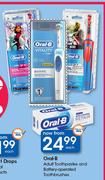 Oral-B Adult Toothpastes & Battery Operated Toothbrushes-Each