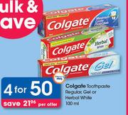 Colgate Toothpaste Regular, Gel Or Herbal White-4 x 100ml