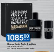 Happy Zadig Zadig & Voltaire This Is Him! Gift Set EDT 100ml & Deodorant-75ml Per Set