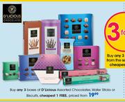 D'Licious Assorted Chocolates, Wafer Sticks Or Biscuits