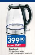Kambrook 1.7Ltr Glass Kettle-Each