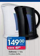 Safeway 1.7Ltr Cordless Kettle-Each