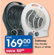 Safeway Fan Heater (Black Or White)-Each