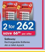 Safeway Rechargeable Baatries AA Or AAA-2X4Pack