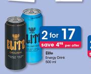 Elite Energy Drink-2x500ml Per Offer