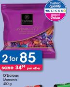 D'Licious Moments-2x400g Per Offer