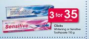 Clicks Whitening Or Sensitive Toothpaste-3x110g Per Offer