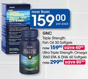 GNC Ultra Triple Strength Fish Oil Softgels 30's-Per Pack