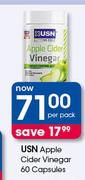 USN Apple Cider Vinegar 60 Capsules-Per Pack